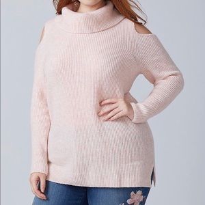 Lane Bryant Cold Shoulder Sweater Blush Size 18/20